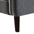 thumbnail image 4 of Hak 52 Inch Loveseat Rounded Curved Arms Biscuit Tufting Wood Legs Gray, 4 of 6