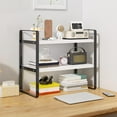 thumbnail image 7 of Viflosae Tall Corner Shelf Corner Shelves Double-Tier Desktop Storage Shelf Student Desk Organizer Office Computer Desk Tiered Cabinet for Office and Workspace, 7 of 7