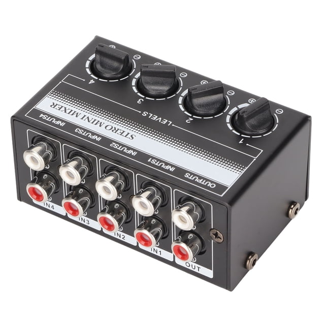 4 Channel Mixer, Low Noise Distortion free Portable Passive Mixer for Small Bar for Tablets