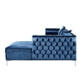 thumbnail image 6 of Inspired Home Sania Velvet Sectional Sofa 115" Right Facing Button Tufted Nailhead Trim, Navy, 6 of 9