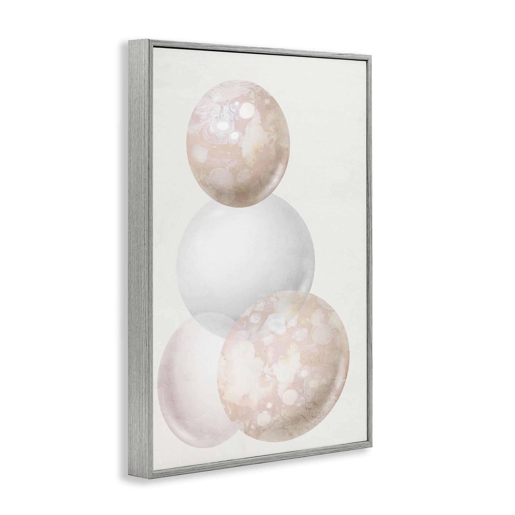Stupell Industries Subtle Orbs Shapes Abstract Painting Gray Framed Art Print Wall Art, 20 x 30