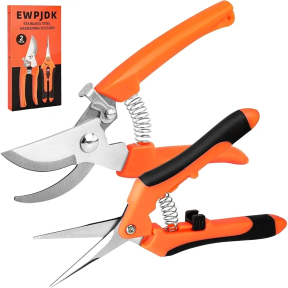 PURELY- 2 Pcs Garden Pruning Shears, Pruning Shears For Gardening, Stainless Steel