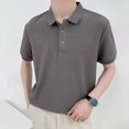 thumbnail image 1 of T-Shirt à Manches Courtes Texturé Rayé d'Été pour Hommes Mode Décontractée, 1 of 8