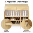 thumbnail image 4 of Entryway 3-Door Shoe Cabinet with Dual Drawers, Extra Deep Storage & Adjustable Shelf – Japandi-Style Light Oak Wooden Shoe Storage for 18–24 Pairs, Modern Organizer, 47-Inch, 4 of 9