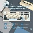 thumbnail image 2 of ZIYOULANG K8 3-Mode Wireless Mechanical Keyboard with Coiled Cable, BT5.0/2.4G/Wired, 19 Backlit,100 Keys Hot Swappable Red Switch Gasket RGB with Number Pad for PC Gamers/Mac/Windows/Laptop-Blue, 2 of 9