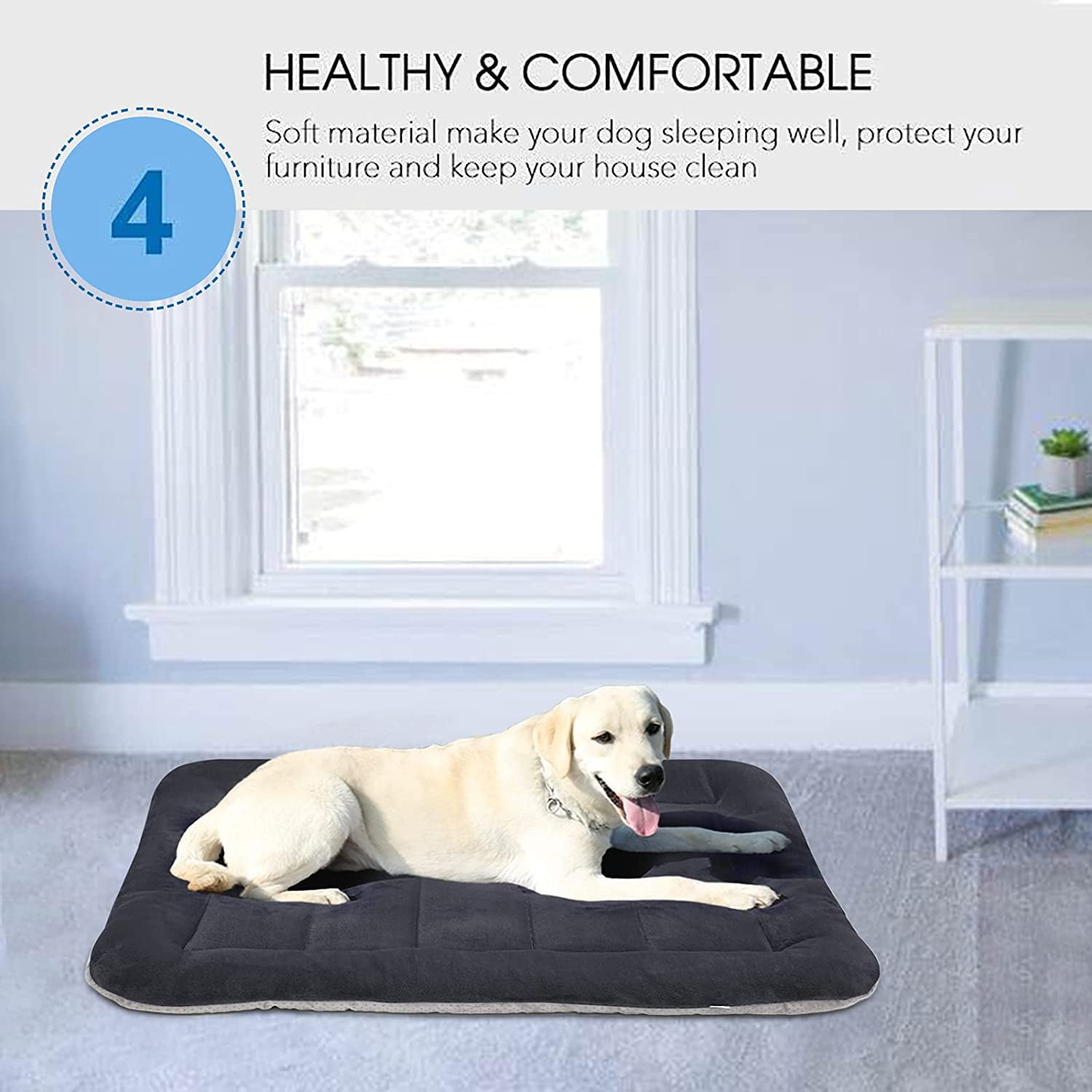 Iguohao Large Dog Bed 42 Inch Crate Pad Mat Washable Anti Slip Pet Beds For Sleeping Dark Grey L Other 13.98 X 11.69 X 7.01 Inches
