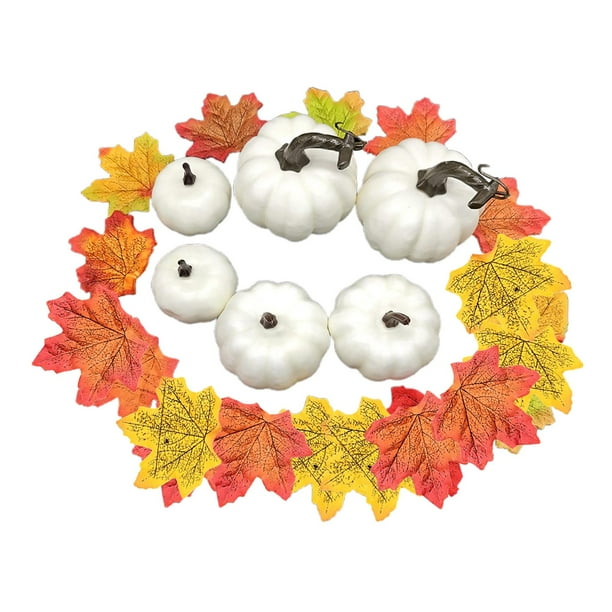 Calabazas artificiales mixtas Calabazas, hojas de arce y conos Festival de otoño 26 piezas