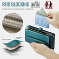 thumbnail image 3 of Asuwish Compatible with iPhone 17 Pro 6.3 inch Zipper Wallet Phone Case Tempered Glass Screen Protector Crossbody Lanyard Strap Flip Card Holder Slot Cell Cover for i Phone17 i17 17Pro Women Green, 3 of 8