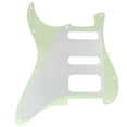 thumbnail image 3 of Musiclily Pro 11-Hole Round Corner HSS Guitar Strat Pickguard for USA/Mexican Strat 4-screw Humbucking Mounting Open Pickup, 3Ply Mint Green, 3 of 4