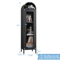thumbnail image 2 of Metal Arched Bookcase Cabinet, Arch Display Storage with Glass Doors & 2 Shelves for Living Room, Kitchen, Office, Black, 2 of 7