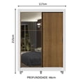 thumbnail image 3 of Ropero Closet Madesa Dallas 2 Puertas Corredizas con Espejo 2 Cajones con Pies BM, 3 of 5