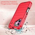 thumbnail image 3 of I-HONVA For iPhone 16 Case,3-Layer Military Grade Drop Protection Anti-Slip Bumper Rugged Shockproof Dustproof Protection 6.1 inch Phone Case,Red Black, 3 of 8