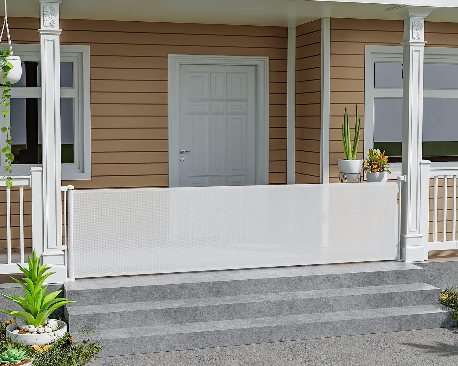 118 inch Retractable Baby Gates Extra Wide for Large Opening DynaBliss