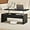 Rectangle Table-black, variant on QHITTY Fluted Coffee Table with Lifting Top, Oval Wood Lift Top Coffee Table with Hidden Compartment, Mid Century Pull up Center Tables for Living Room, Office - Black
