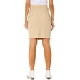 thumbnail image 3 of Unique Bargains Women's Basic Distressed High Waist Ripped Hem Washed Jeans Denim Skirt X-Large Khaki, 3 of 6