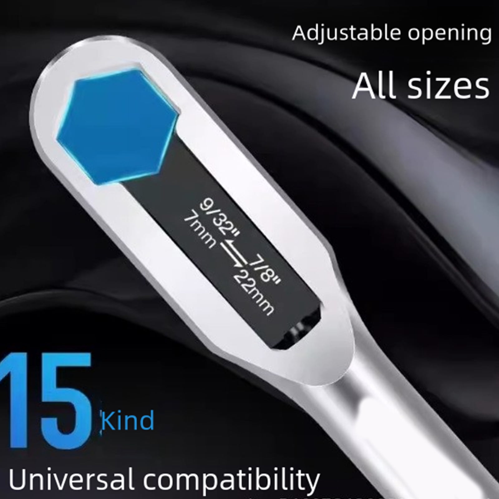 Professional Double Head Adjustable Wrench 7-22mm Ranges SelfAdapting Jaw For Secure Fastener Grip AntiSlip Surfaces