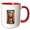 Red/White, variant on 3drose, Handsome Letter H. Grunge Metal Monogram, Industrial Style Art Gift, 11oz Magic Transforming Mug