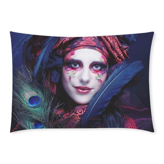 WOPOP Young Lady in Turkish Style Pillow Case Pillow Cover Two Sides Printing 20x30 inches