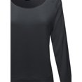 thumbnail image 3 of FashionOutfit Women's Solid Long Sleeves Wide Crew Neck Fashionable Sweatshirt, 3 of 3