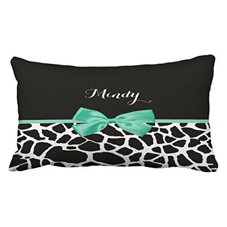 Winhome Black And White Pretty Giraffe Print Mint Green Bow With