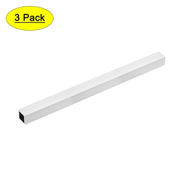 Unique Bargains 6063 Aluminum Square Tube 20mmx20mmx2mm Wall Thickness 300mm Length Seamless Straight Tubing 3 Pcs