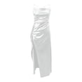 thumbnail image 5 of EliteGoogv Womens Slip Dresses Spaghetti Strap Off Shoulder Long Dresses For Women Side Slit Flowy Fit Summer Dresses Date Night Vacation Party Dresses White, 5 of 5