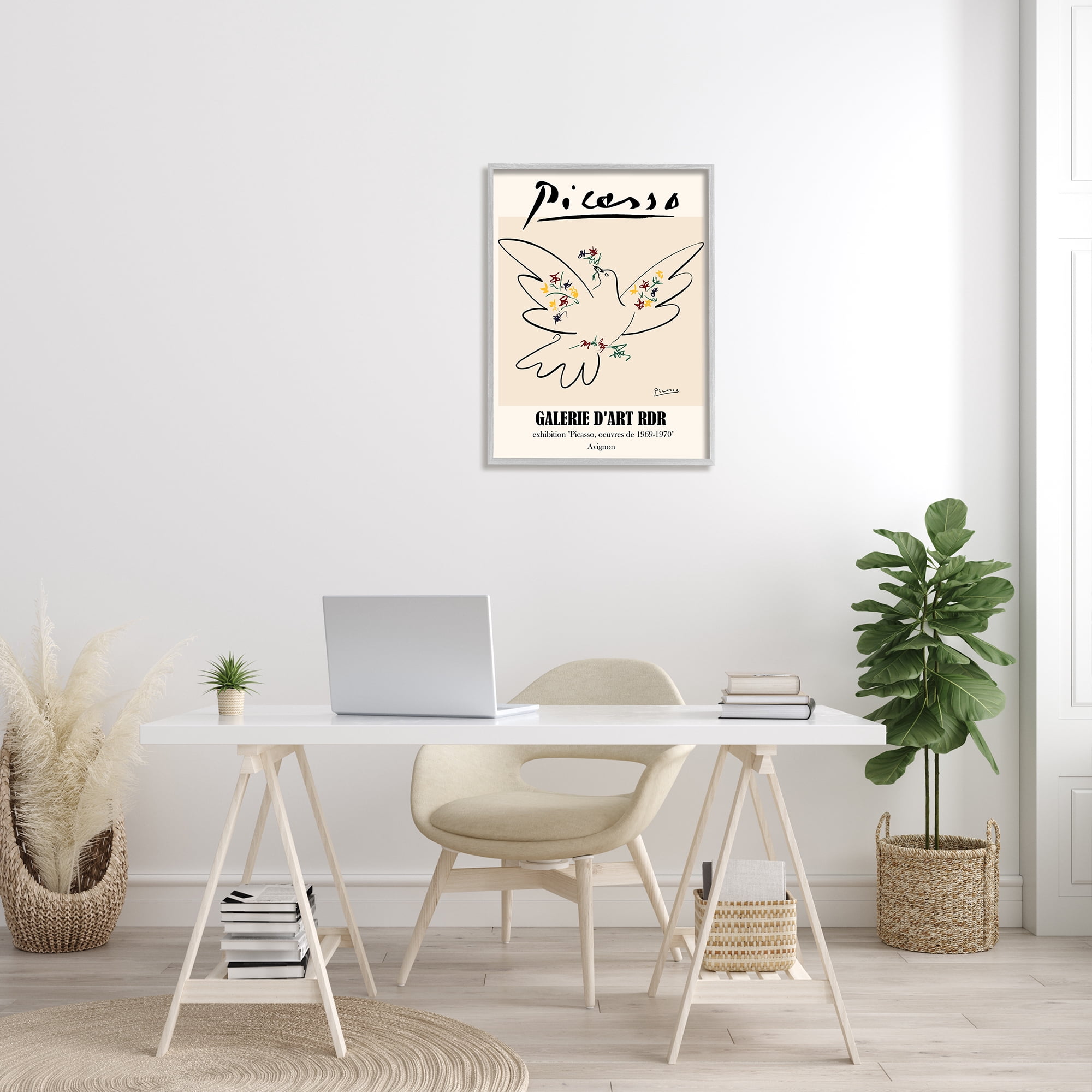 Stupell Industries Classical Abstract Picasso Peace Dove Bird Linework, 24 x 30, Designed by Ros Ruseva