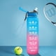 thumbnail image 4 of Eigraketly Botella de agua de plástico portátil con pajita de silicona para hacer ejercicio, correr, deportes, hacer tiempo, taza de bebida, adultos, Ropa Deportiva, Zapatos Azul rosado Eigraketly OD020208-01, 4 of 6