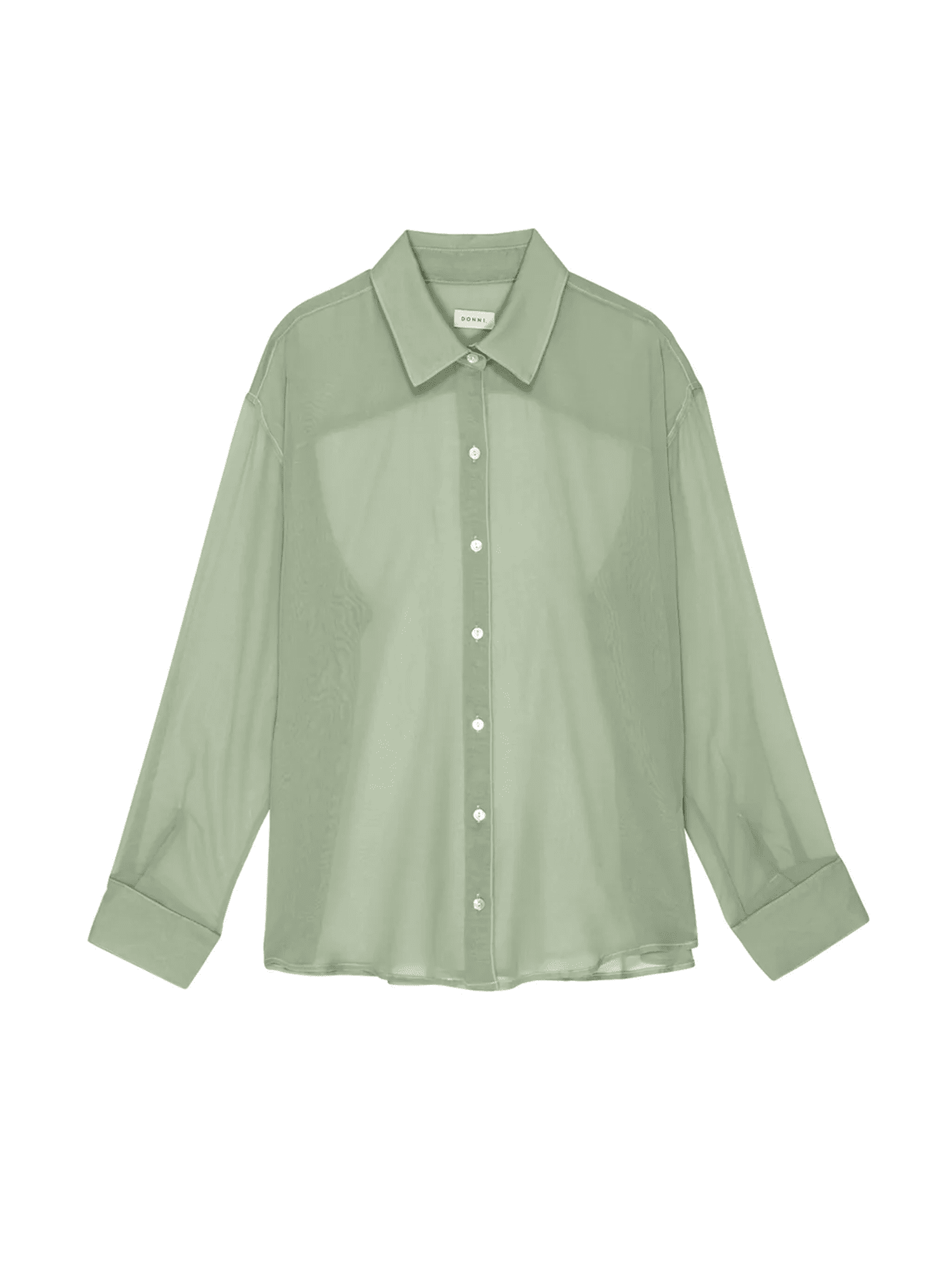 wybzd Women Sheer Mesh See Through Lapel Button Down Shirt Long Sleeve  Spring Autumn Blouse Tops Green XL 
