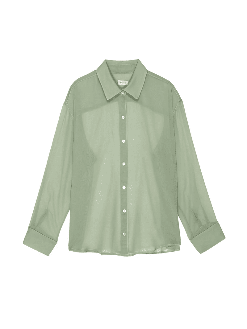 トップス digne / sheer shirt - moss green digne / sheer shirt - moss green