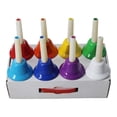 thumbnail image 1 of Sonajeros de mano con campana de clase, juego de juguetes musicales Orff de 8 notas para niños, aula, iglesia, 1 of 9
