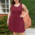thumbnail image 2 of Women's Plus Size Summer Sleeveless Tank Basic Fitted Casual Dresses , Sizes XL-5X,Red, 2 of 5