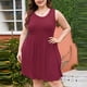 thumbnail image 2 of Vestidos de Mujer con Bolsillos de Tamaño Grande Cuello Redondo sin Mangas de Color Sólido, Falda de Algodón Casual para Primavera Verano, 2 of 4