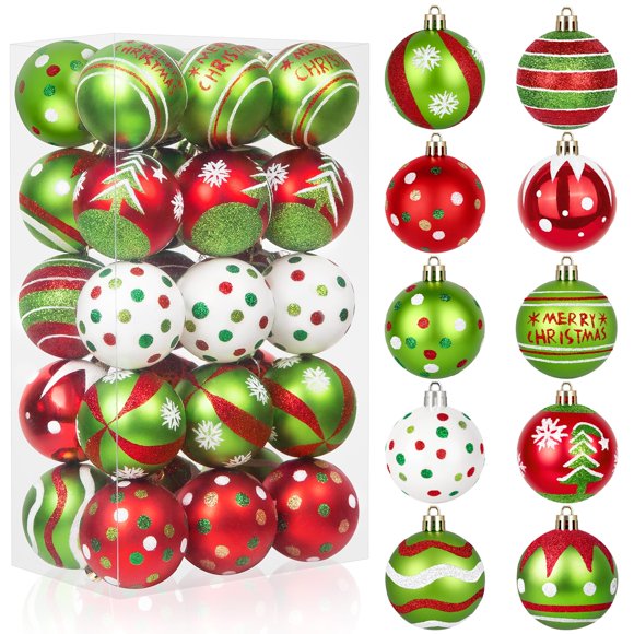 Adornos Navideños Bolas Ouddy Mode 30 piezas Rojo/Verde 6 cm