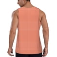 thumbnail image 3 of Xecao Orange Gingham Men's Tank Top Workout Quick Dry Sleeveless Gym Jogging Muscle Shirts Summer Swim Beach Tops, 3 of 9