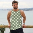 thumbnail image 6 of Balery Daisy Plaid Green Pattern Men's Workout Tank Top Gym Muscle Tee Fitness Bodybuilding Sleeveless T Shirt Quick Dry Fit Muscle Tank Top Slim-Fit Tank-X-Large, 6 of 7