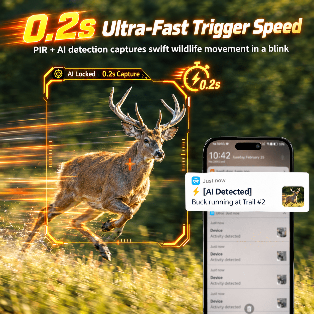 Conico 4G LTE Cellular Trail Camera, Solar Powered Game Camera, 4MP PTZ 360° Deer Camera, No WiFi