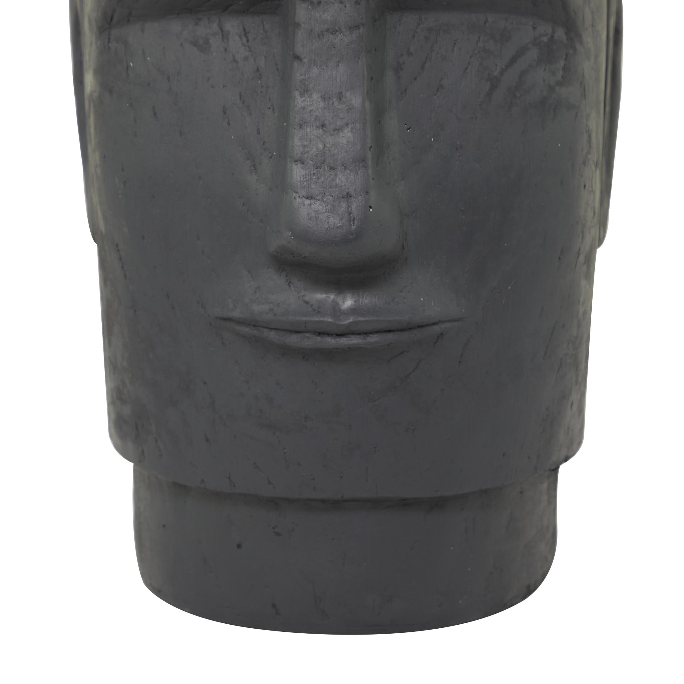 DecMode 13" x 18" Easter Island Dark Gray Magnesium Oxide Face Planter