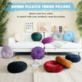 thumbnail image 3 of Round Throw Pillow 14.9inch Soft Round Floor Pillow Handmade Pleats Round Pillow Cushion for Couch Velvet Decorative Throw Pillow for Sofa Bed Living Room, 3 of 8