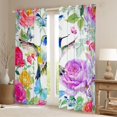 thumbnail image 2 of Feelyou Hummingbird Flower Curtains Pack of 2 (42x84 Each), Chinese Curtains Blackout, 2 of 6