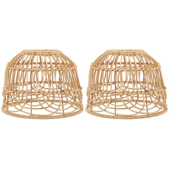 Set of 2 Pendant Light Rattan Lampshade Household Lamp Shade 20.00X15.00X8.00CM