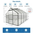 thumbnail image 3 of Serre Surélevée en Polycarbonate 6x10 Pi avec Base et Ancrage en Aluminium Robuste pour Jardin Extérieur Toutes Saisons, 3 of 8