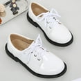 thumbnail image 4 of adviicd Boy Dress Shoes Boy's Casual Dress Oxford Comfort Uniform Formal Shoes (White,2.5), 4 of 5