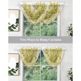 thumbnail image 4 of Eucalyptus Yellow Sheer Waterfall Valance Curtains for Window, Vintage Bottle Succulents Flower Stripe Rod Pocket Sheer Topper Swag Curtains for Living Room, Kitchen 38.5"W x 47.2"L, 3 Panels, 4 of 7