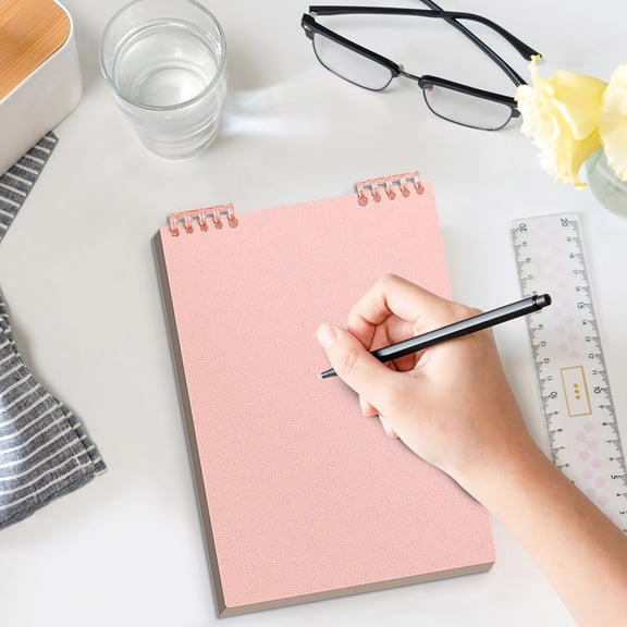Japceit A5 Loose Leaf Notebook with Flip Cover, Spiral Bound Writing Journal, Portable Note Taking Pad for Office, Travel, and Daily Memos