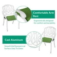 thumbnail image 5 of VIVIJASON 2-Piece Outdoor Bistro Dining Cushioned Chairs, Patio Cast Aluminum Dining Chairs, Patio Bistro Chair Set for Balcony, Lawn, Garden, Backyard, White, 5 of 7