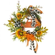 National Tree Company 26" Harvest Country Car and Sunflowers Wreath