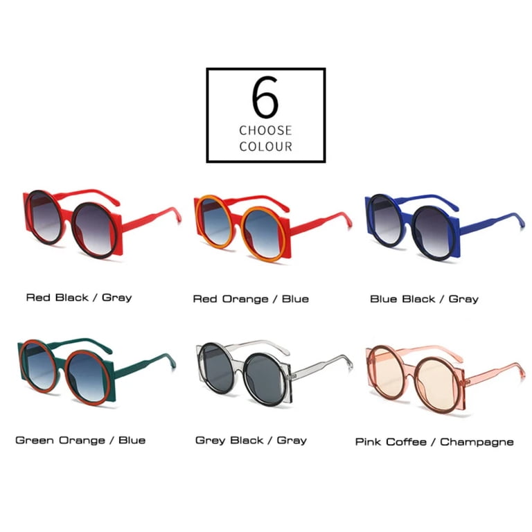 Round Oversized Polarized Sunglasses Retro UV Protection Unisex Trendy Shades Oversized Trendy Wrap Around Sunglasses for Women Men - Cool  main image 4