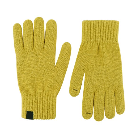 Fgnfyis Winter Gloves for Women Women Knitted Warm Solid Color Touchscreen Friendly Cold Weather Heat Retention Mittens Yellow