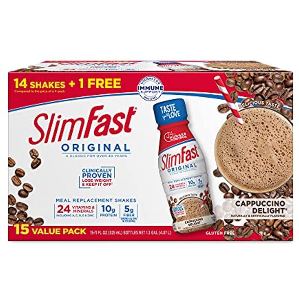 Slimfast Meal Replacement Shake, Original Cappuccino Delight, 10G Of